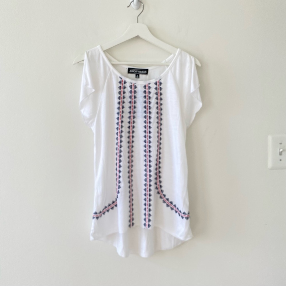 Almost Famous Women’s Embroidered Shirt White